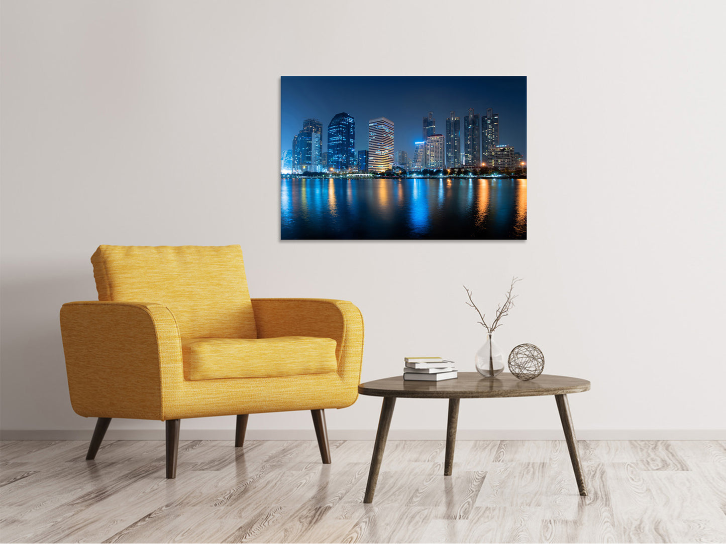Leinwandbild Skyline Bangkok bei Nacht