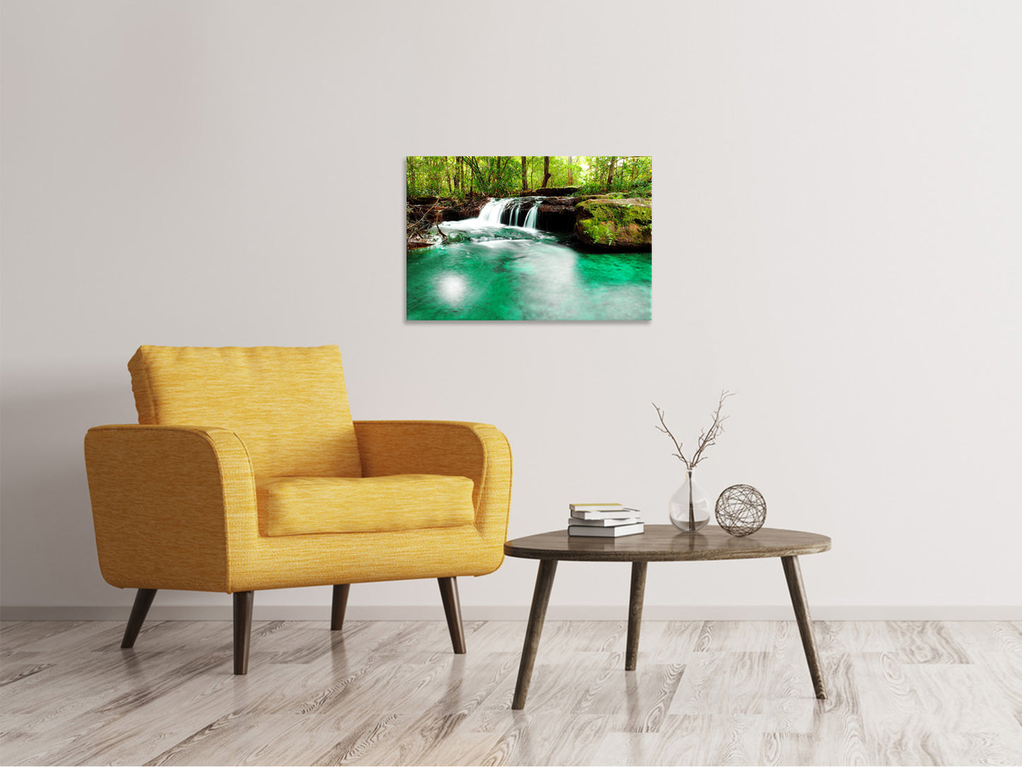 Leinwandbild Der Fluss am Wasserfall