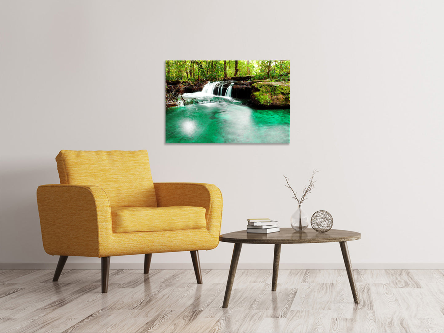 Leinwandbild Der Fluss am Wasserfall