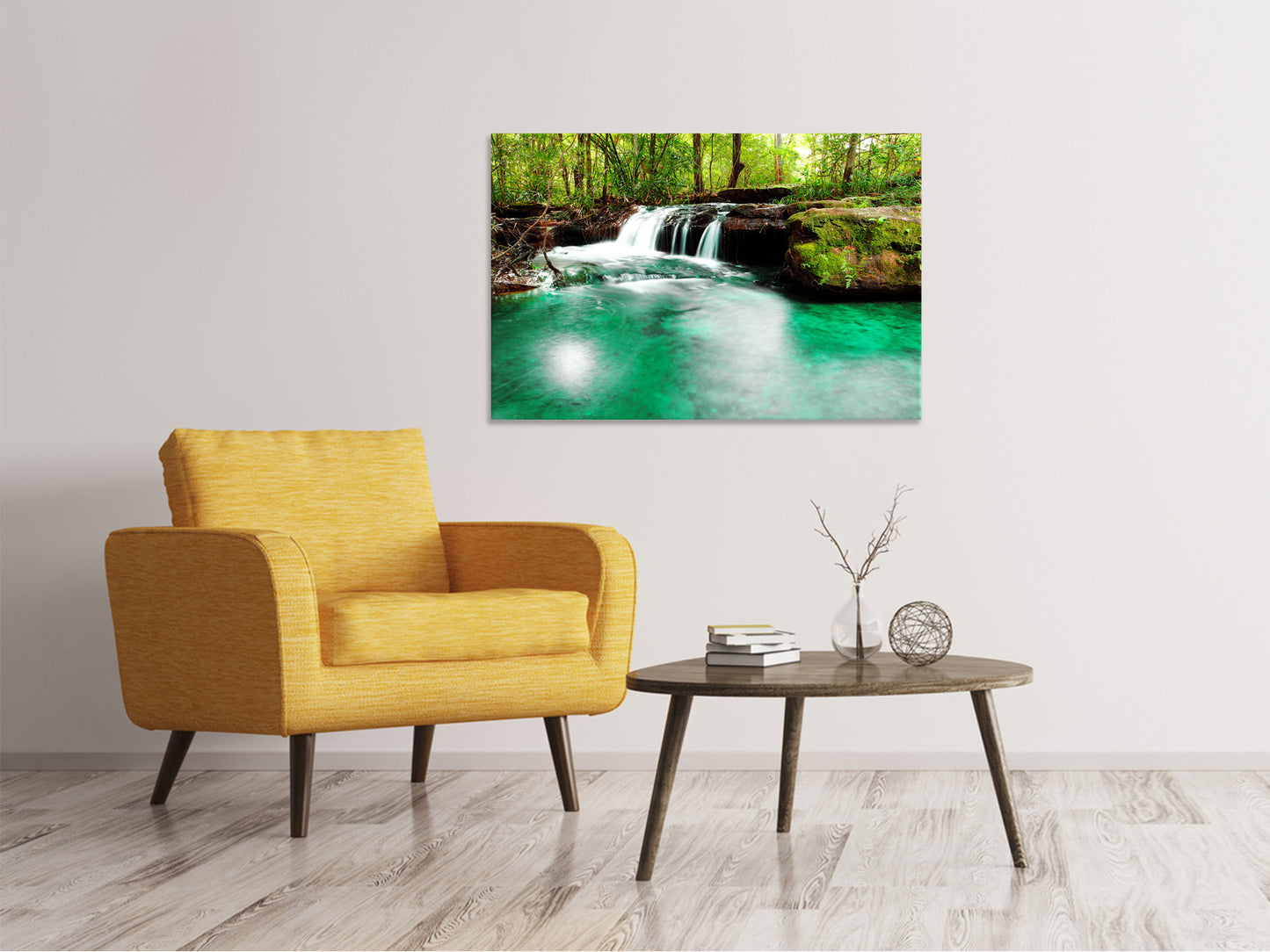 Leinwandbild Der Fluss am Wasserfall
