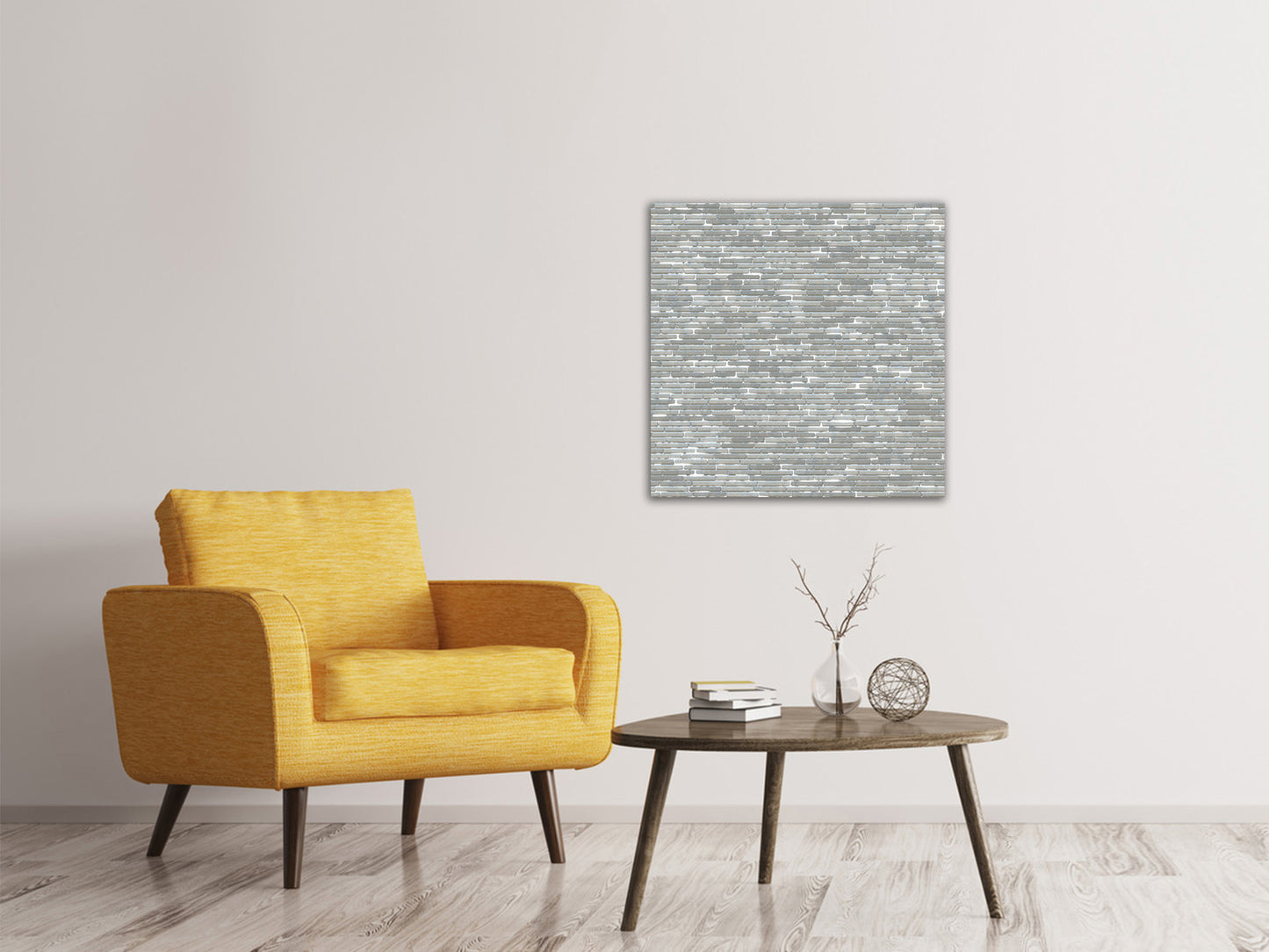 Leinwandbild Steinmauer in Grau