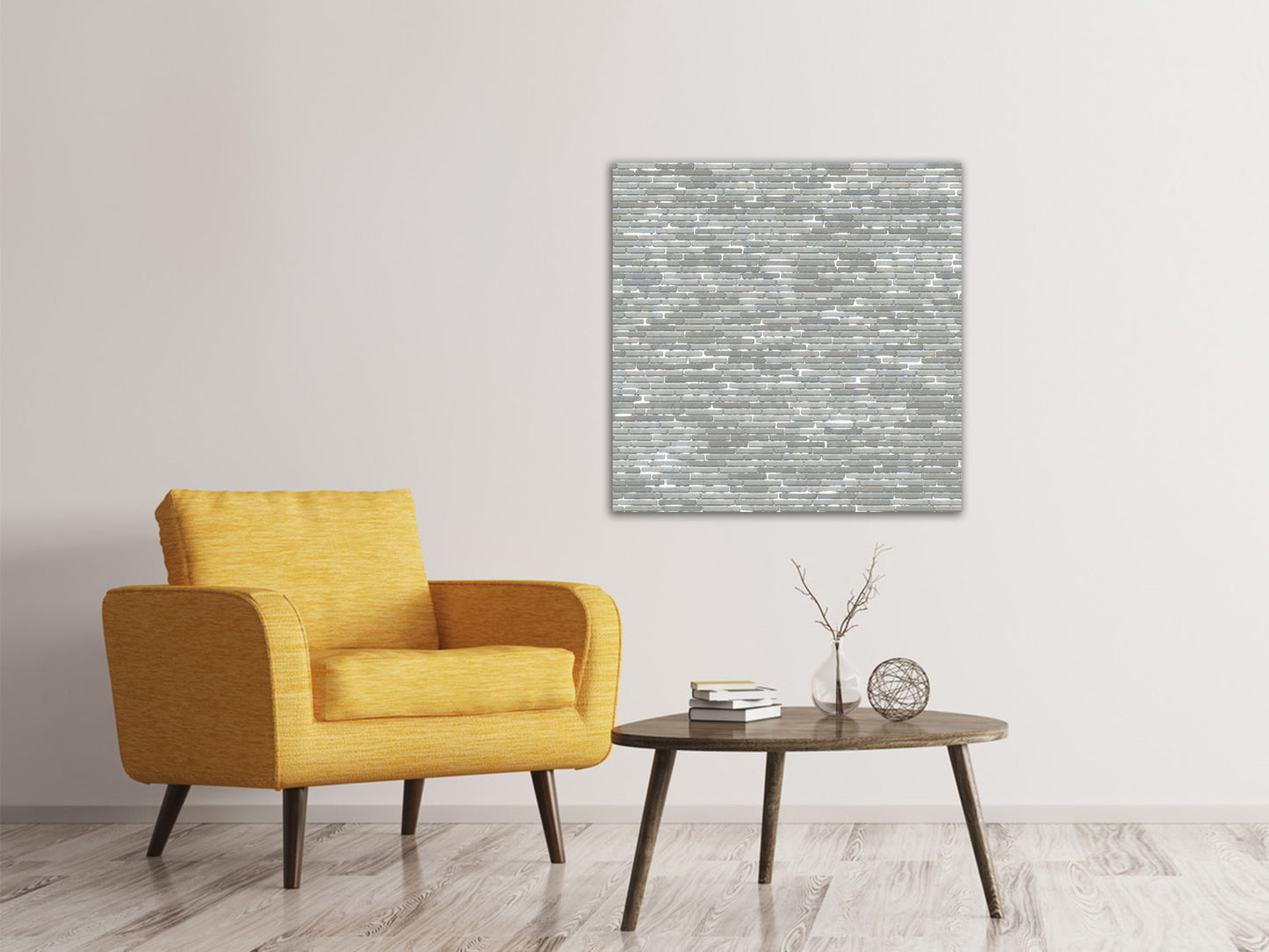 Leinwandbild Steinmauer in Grau