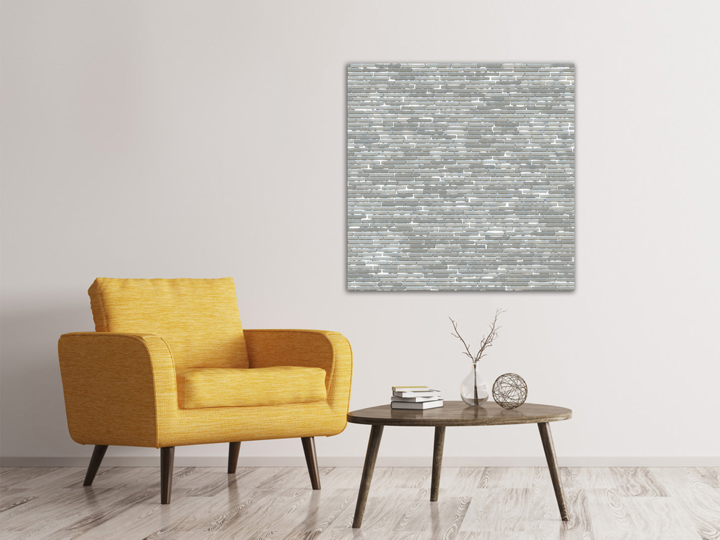 Leinwandbild Steinmauer in Grau
