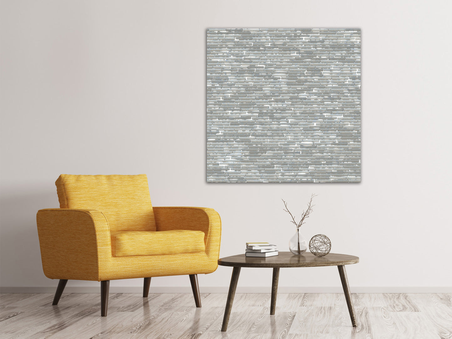 Leinwandbild Steinmauer in Grau