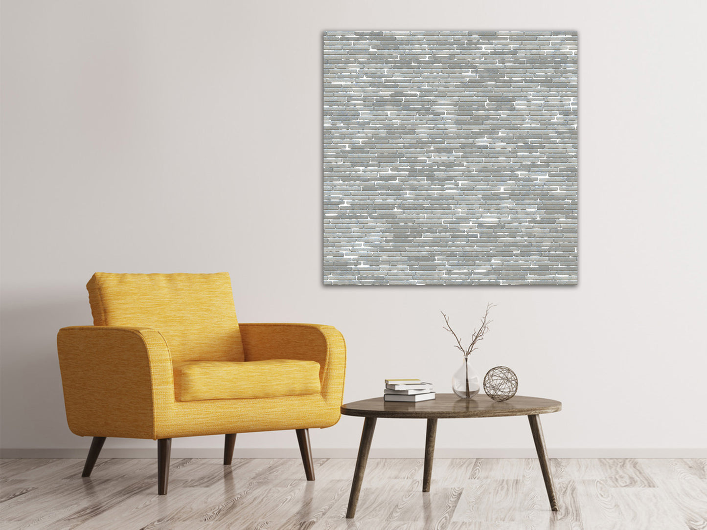 Leinwandbild Steinmauer in Grau