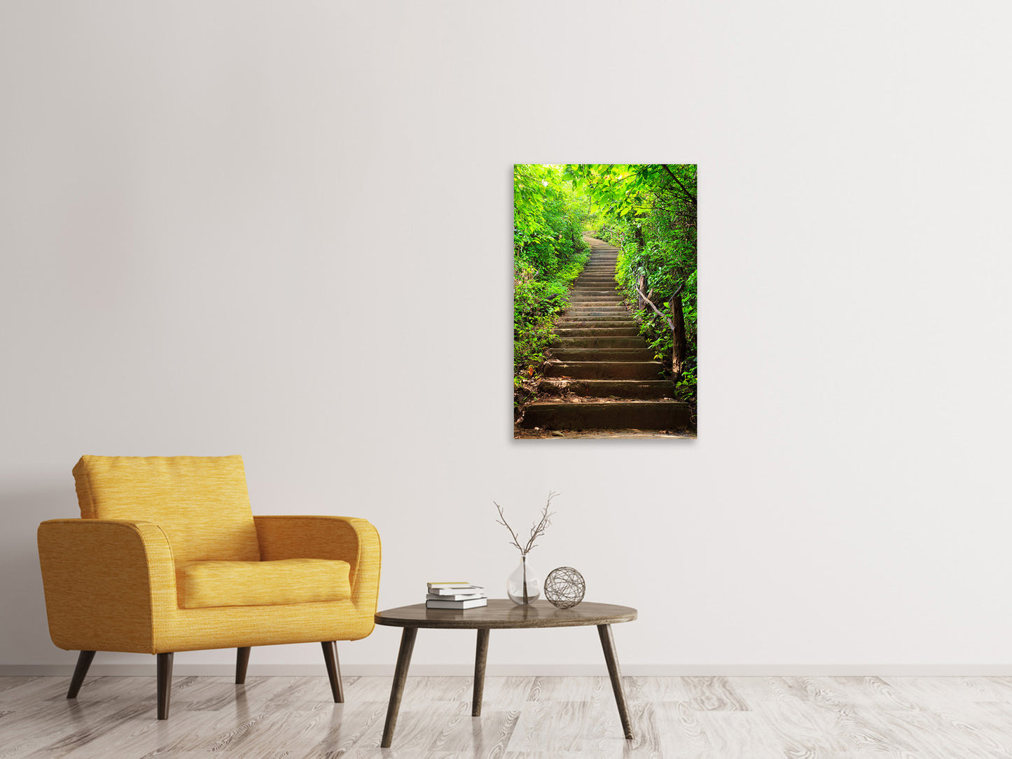 Leinwandbild Waldtreppe