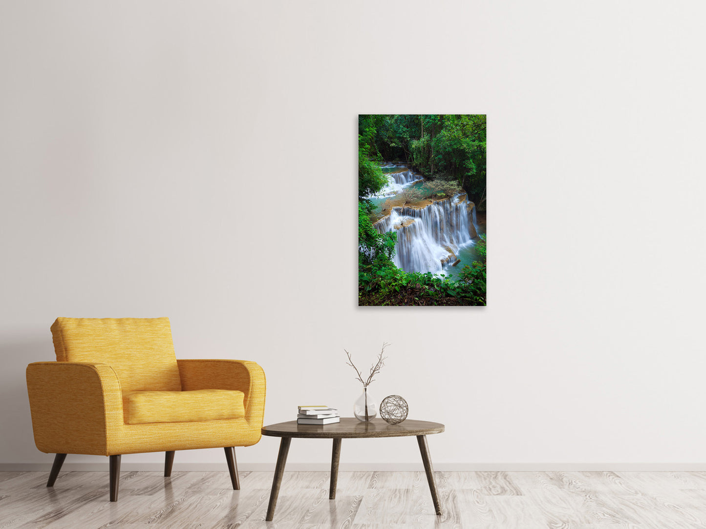 Leinwandbild Deep Forest Waterfall