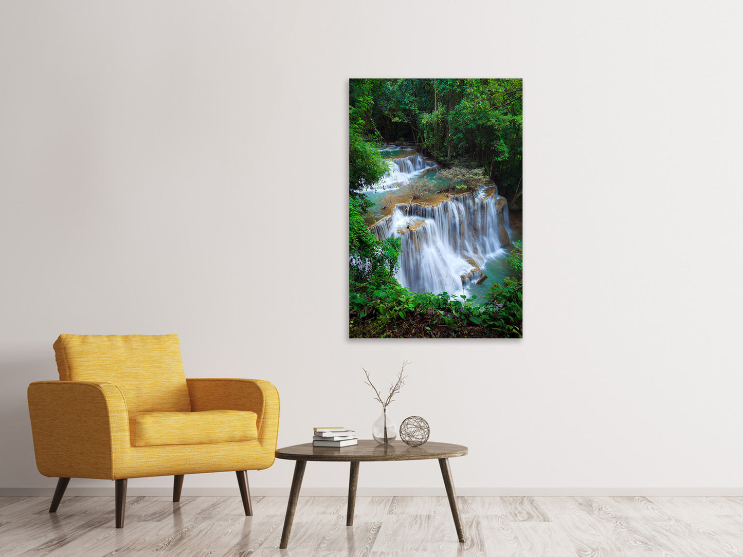 Leinwandbild Deep Forest Waterfall