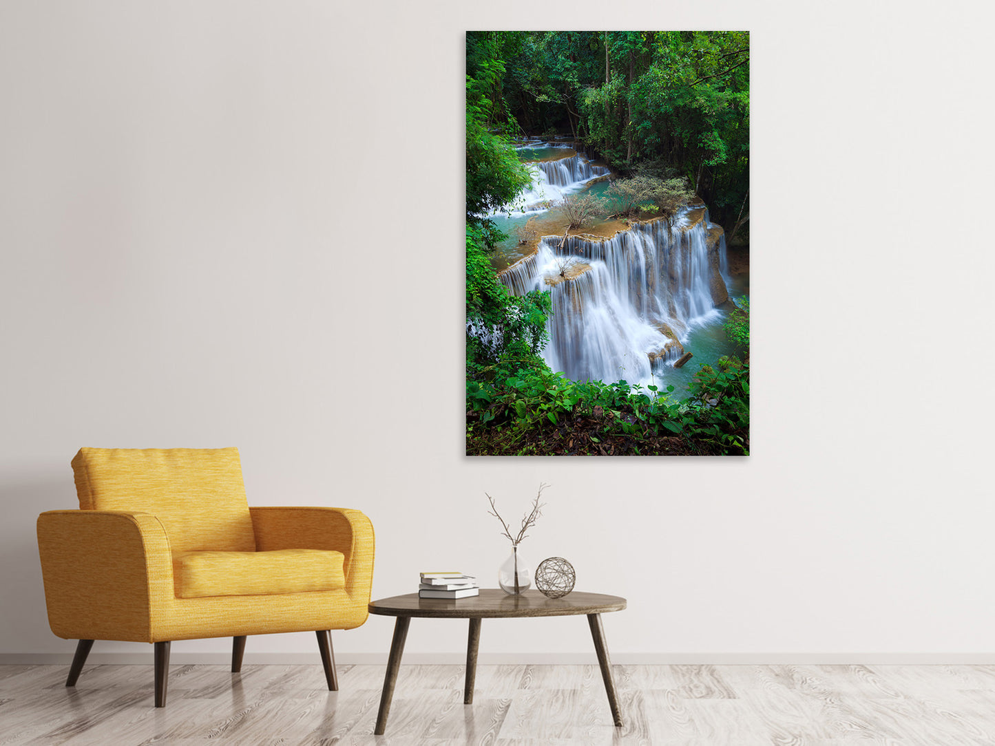 Leinwandbild Deep Forest Waterfall