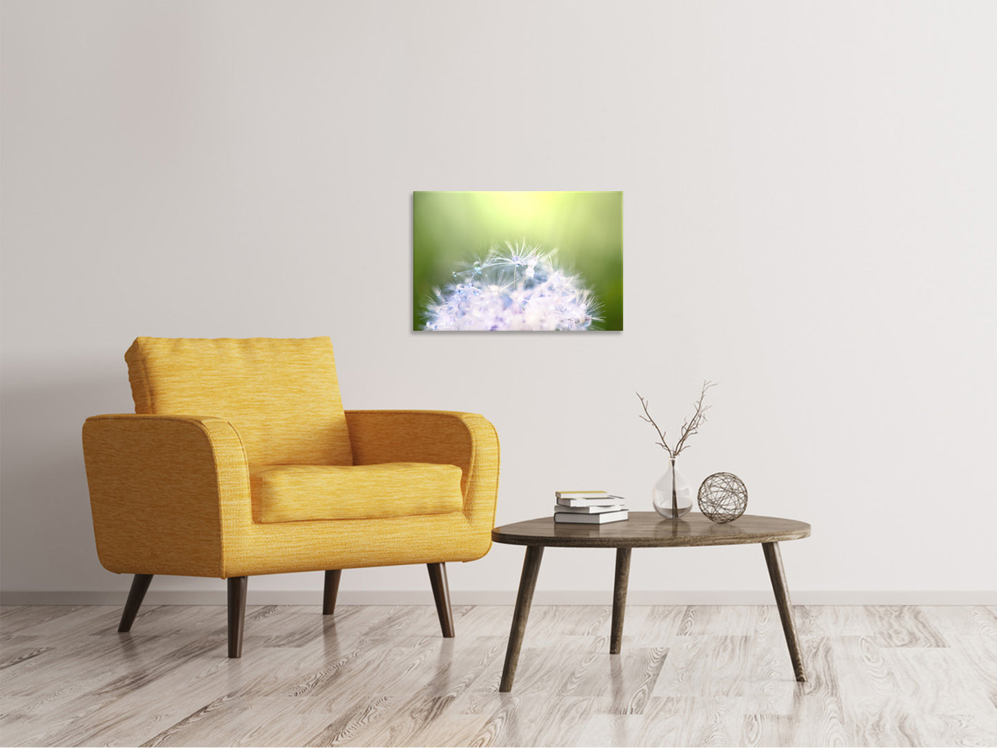 Leinwandbild Pusteblume XL im Morgentau