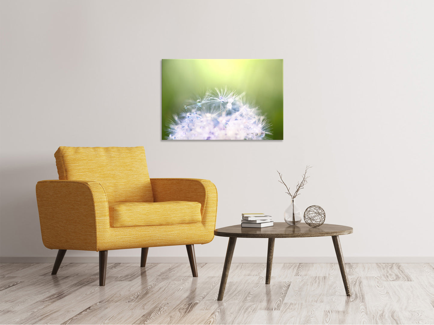 Leinwandbild Pusteblume XL im Morgentau