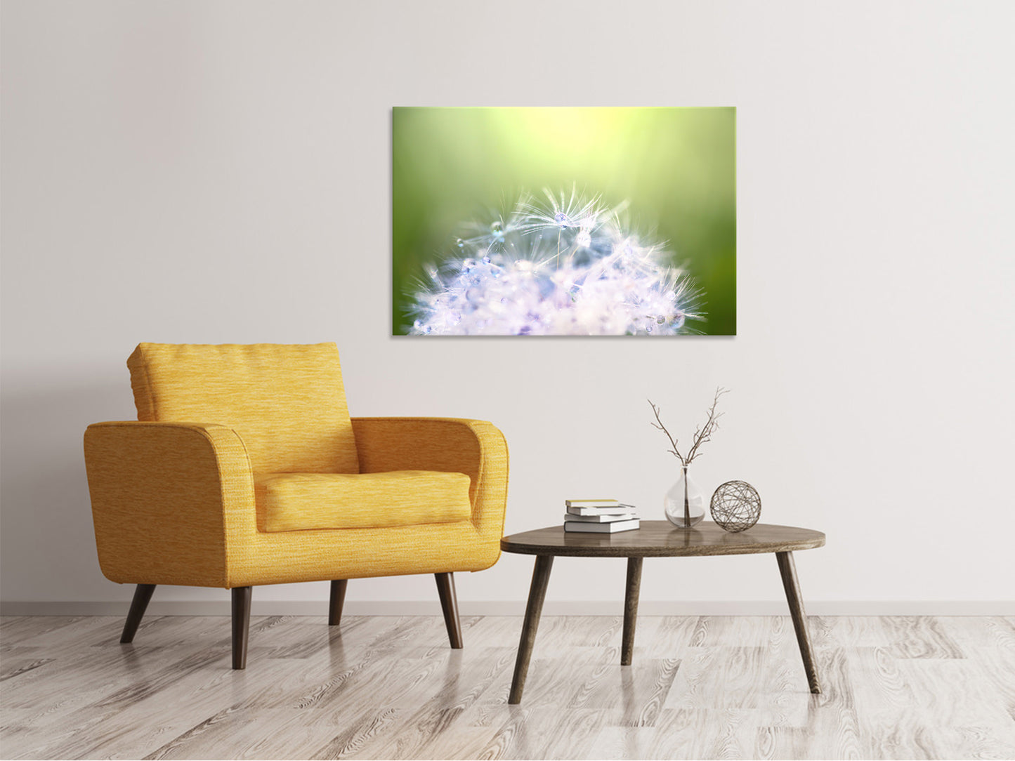Leinwandbild Pusteblume XL im Morgentau