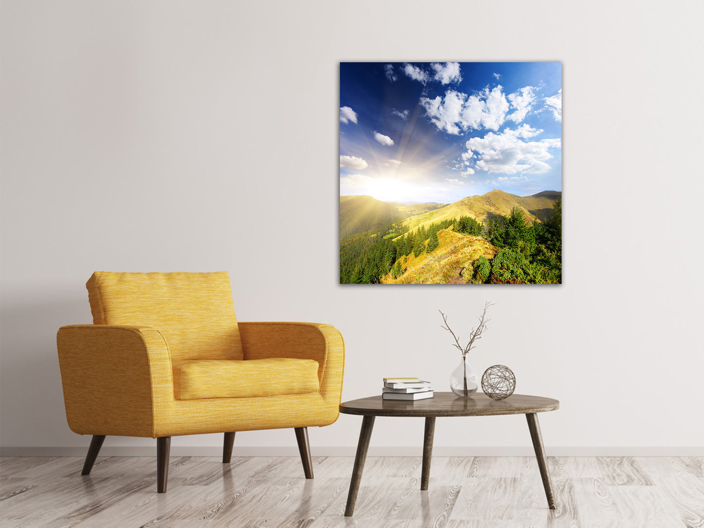 Leinwandbild Sonnenaufgang im Gebirge