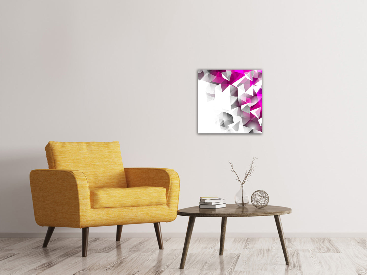 Leinwandbild 3D-Kristalle Pink
