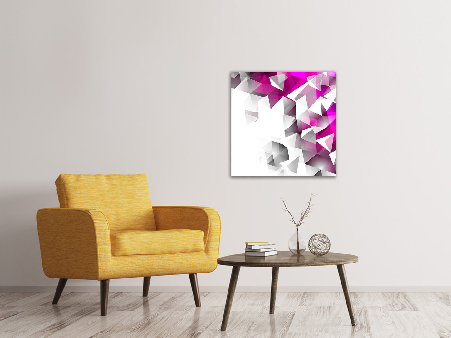 Leinwandbild 3D-Kristalle Pink