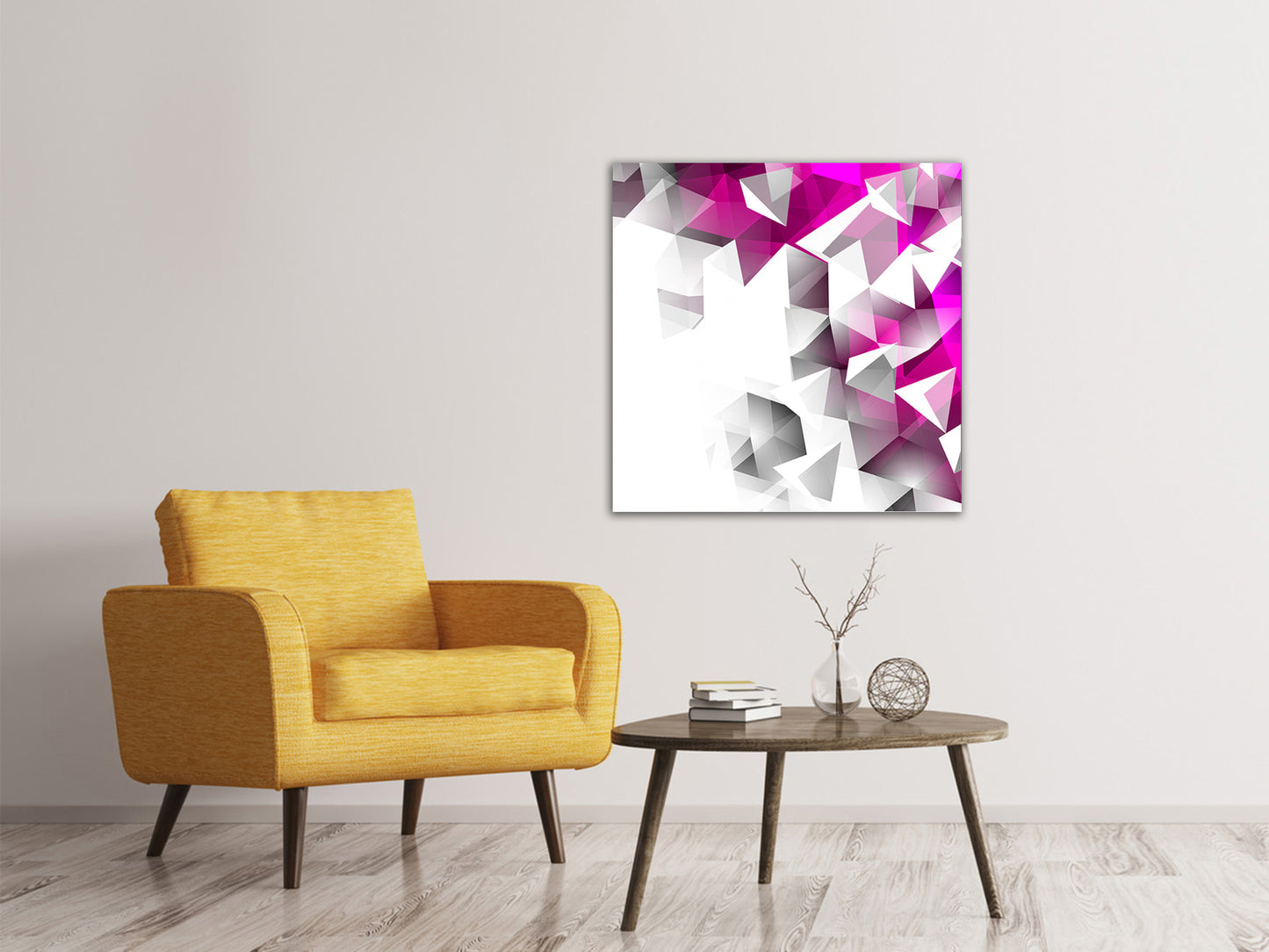 Leinwandbild 3D-Kristalle Pink