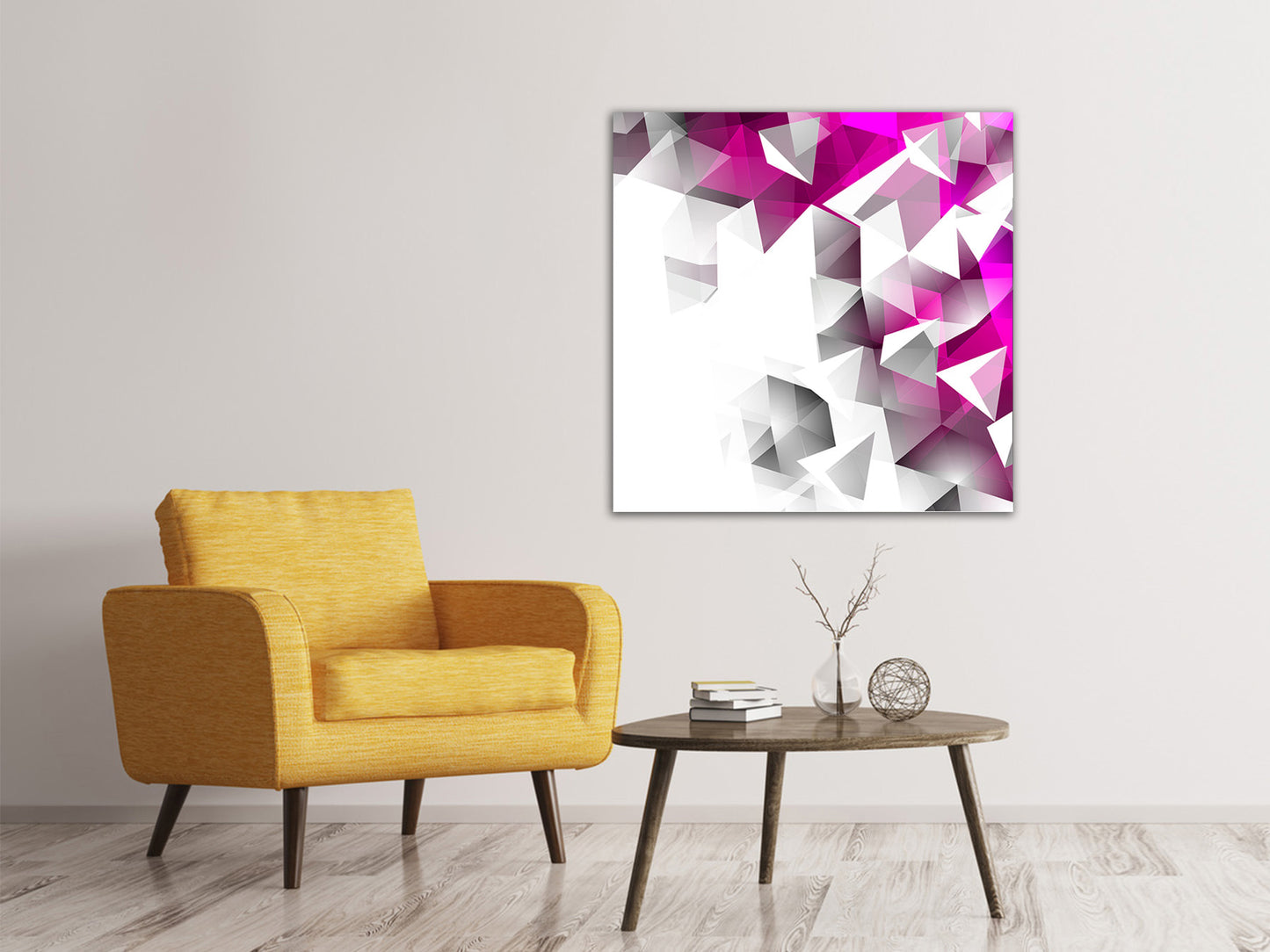 Leinwandbild 3D-Kristalle Pink