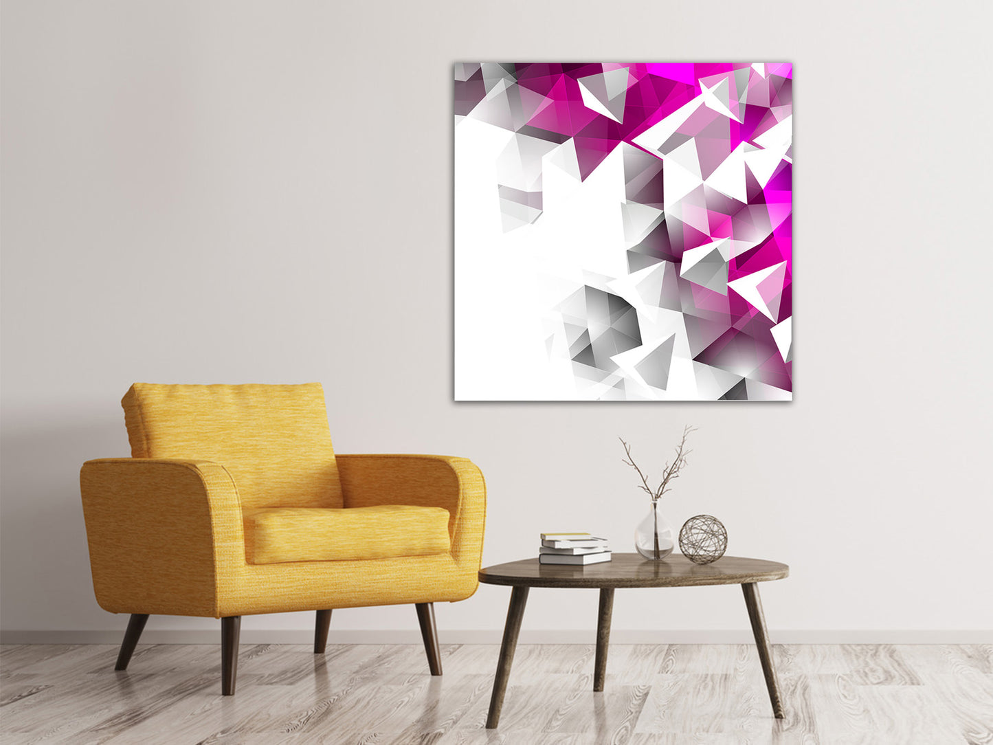 Leinwandbild 3D-Kristalle Pink