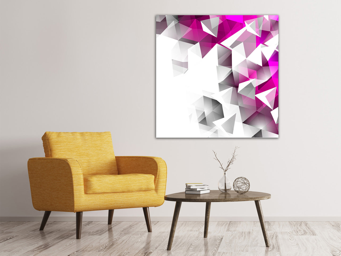 Leinwandbild 3D-Kristalle Pink