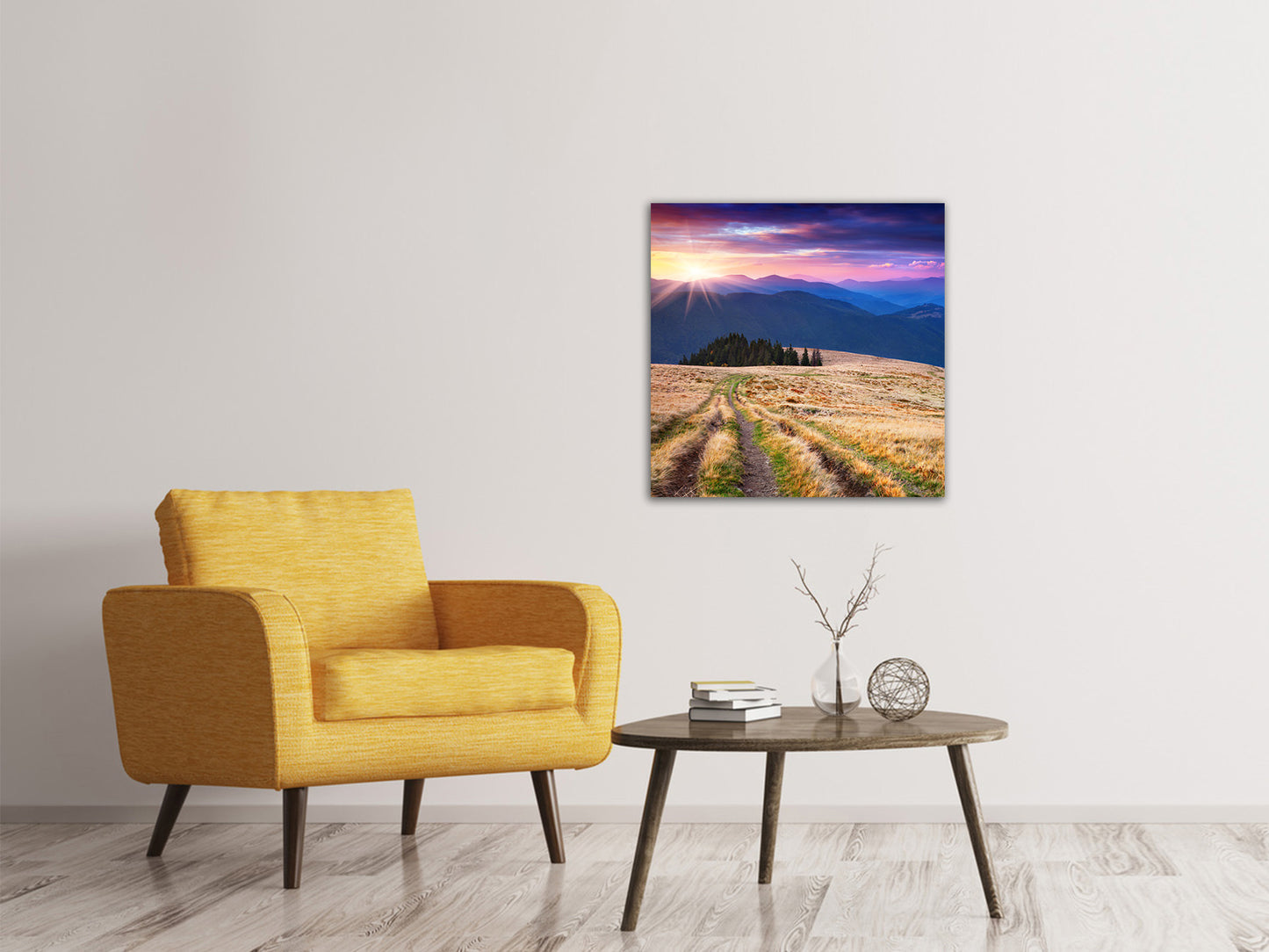 Leinwandbild Sonnenuntergang in der Bergwelt