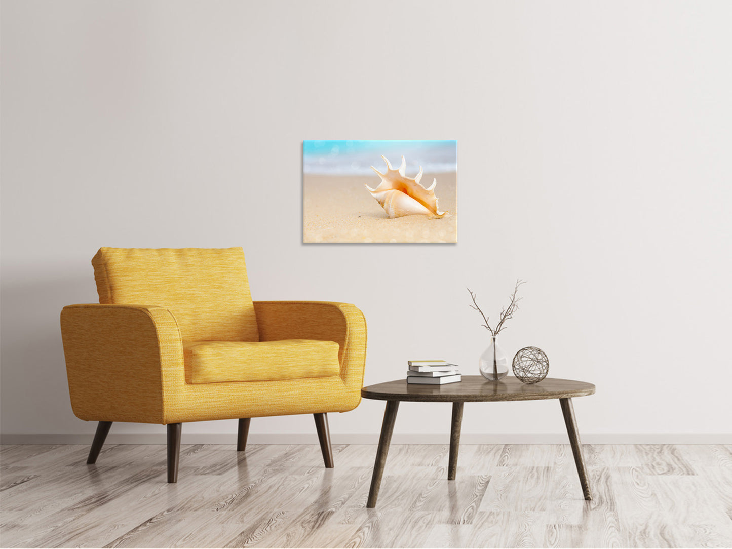 Leinwandbild Die Muschel am Strand