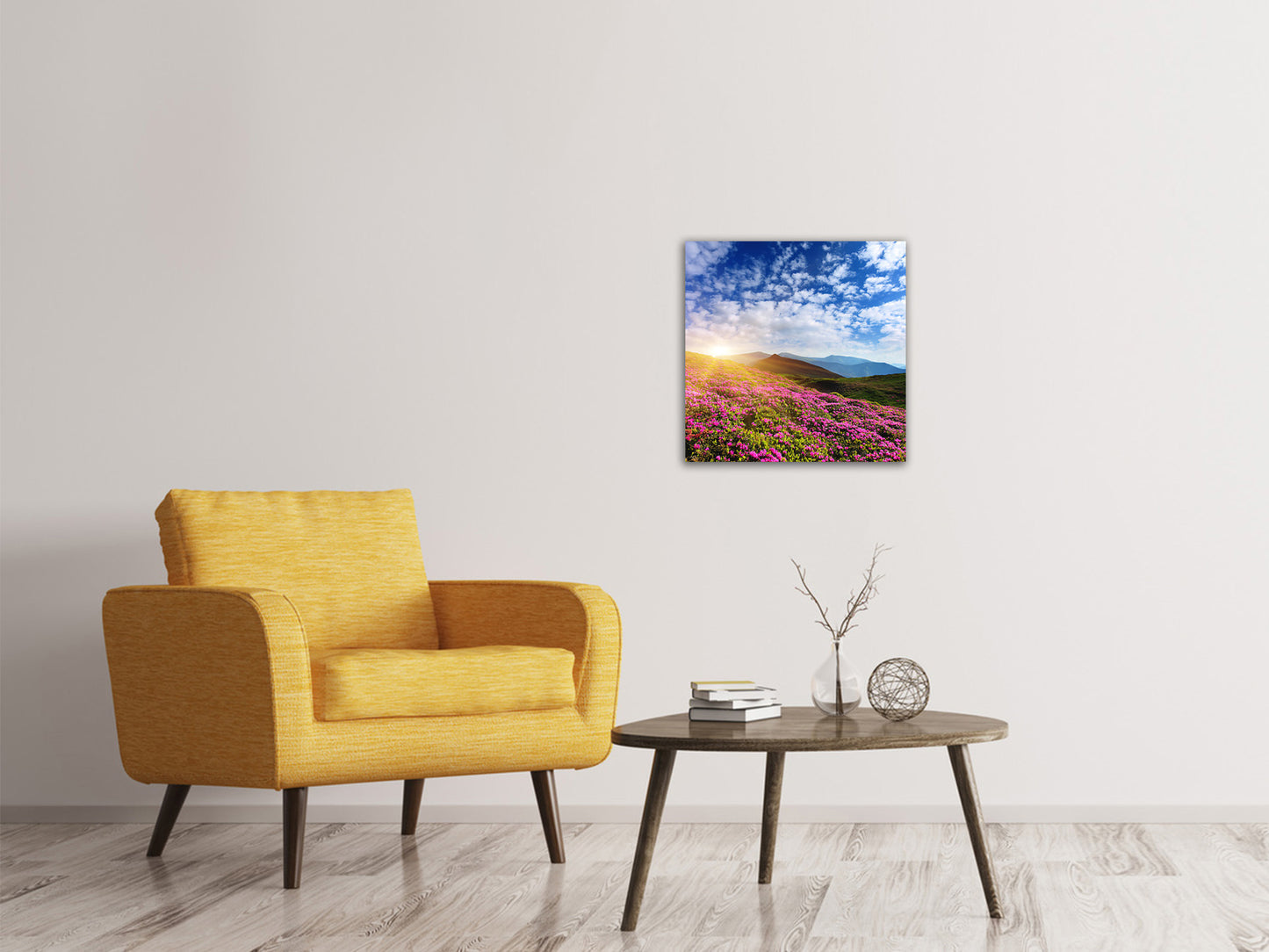 Leinwandbild Blumige Berglandschaft