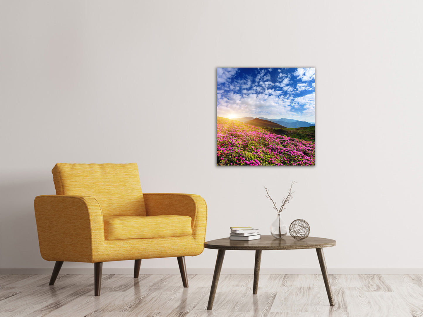 Leinwandbild Blumige Berglandschaft