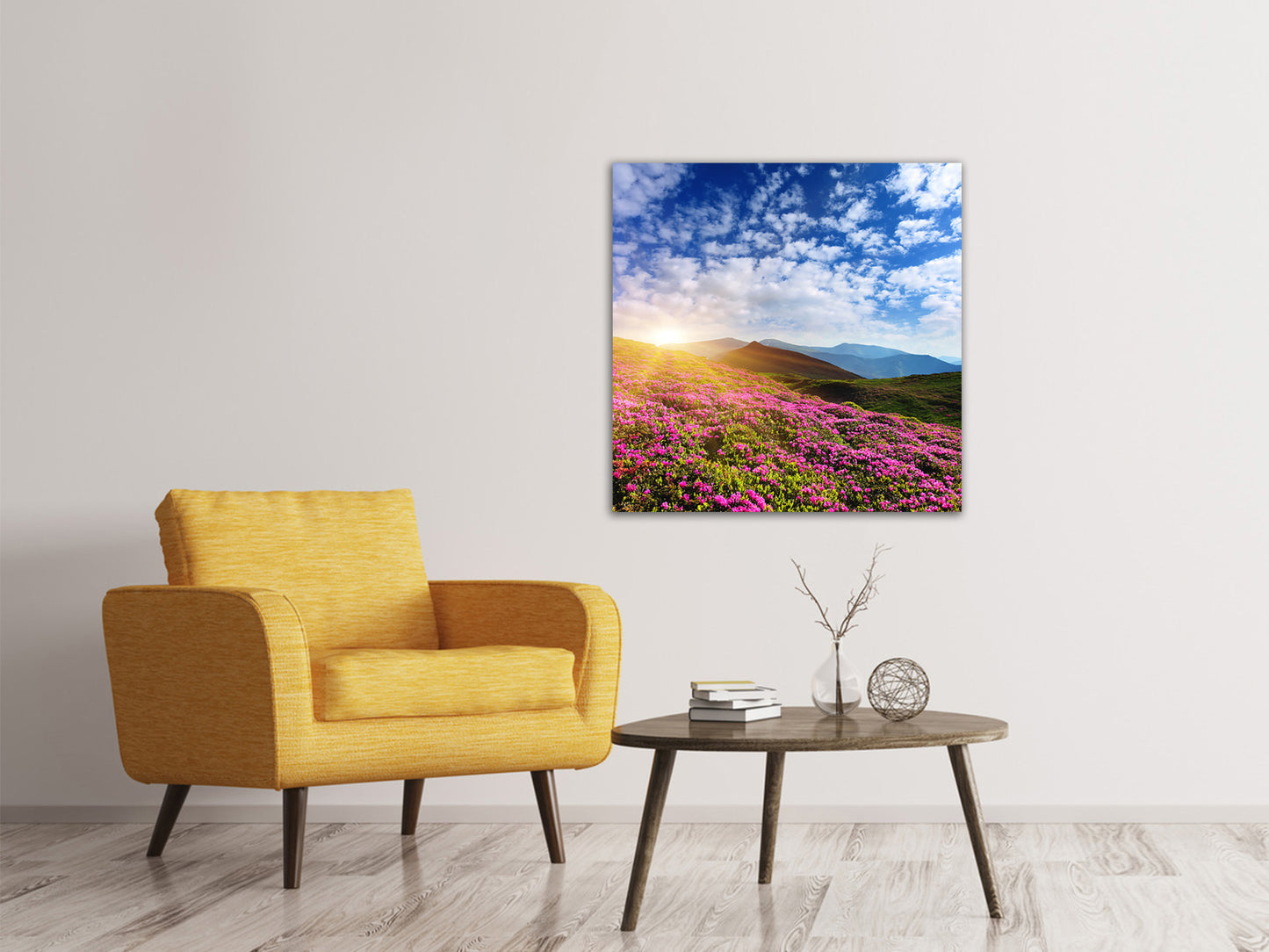 Leinwandbild Blumige Berglandschaft