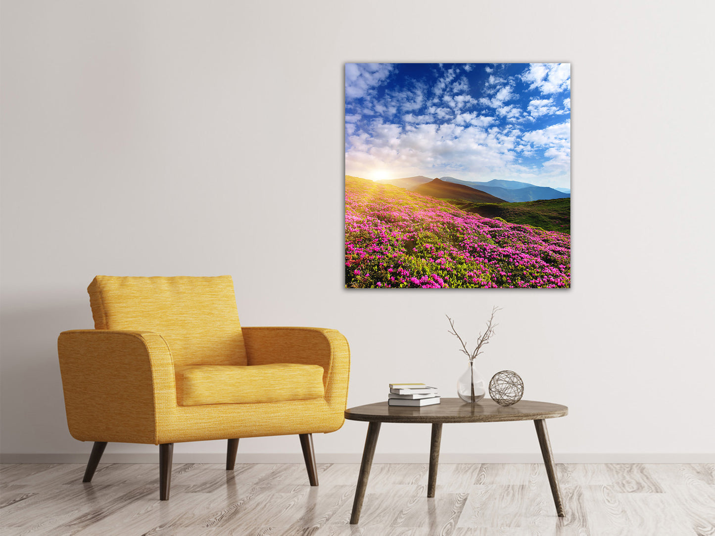 Leinwandbild Blumige Berglandschaft