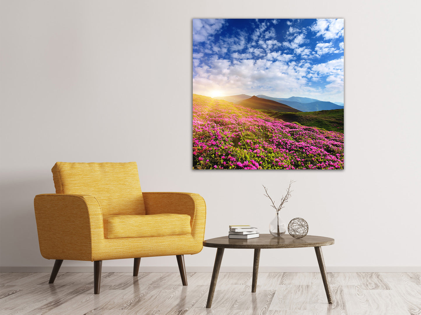 Leinwandbild Blumige Berglandschaft
