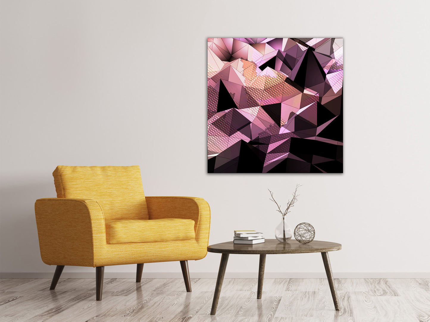 Leinwandbild 3D-Kristallstruktur