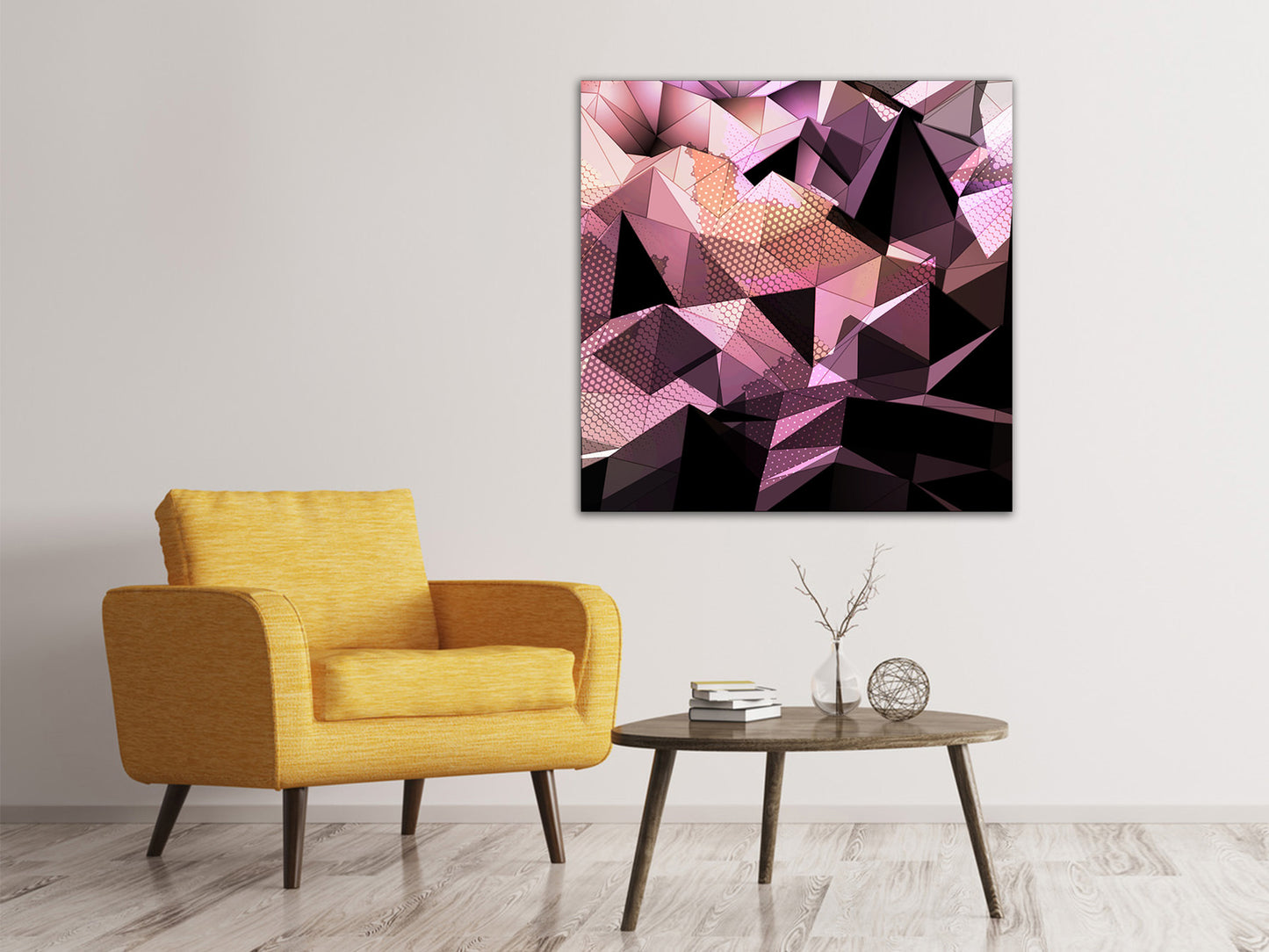 Leinwandbild 3D-Kristallstruktur