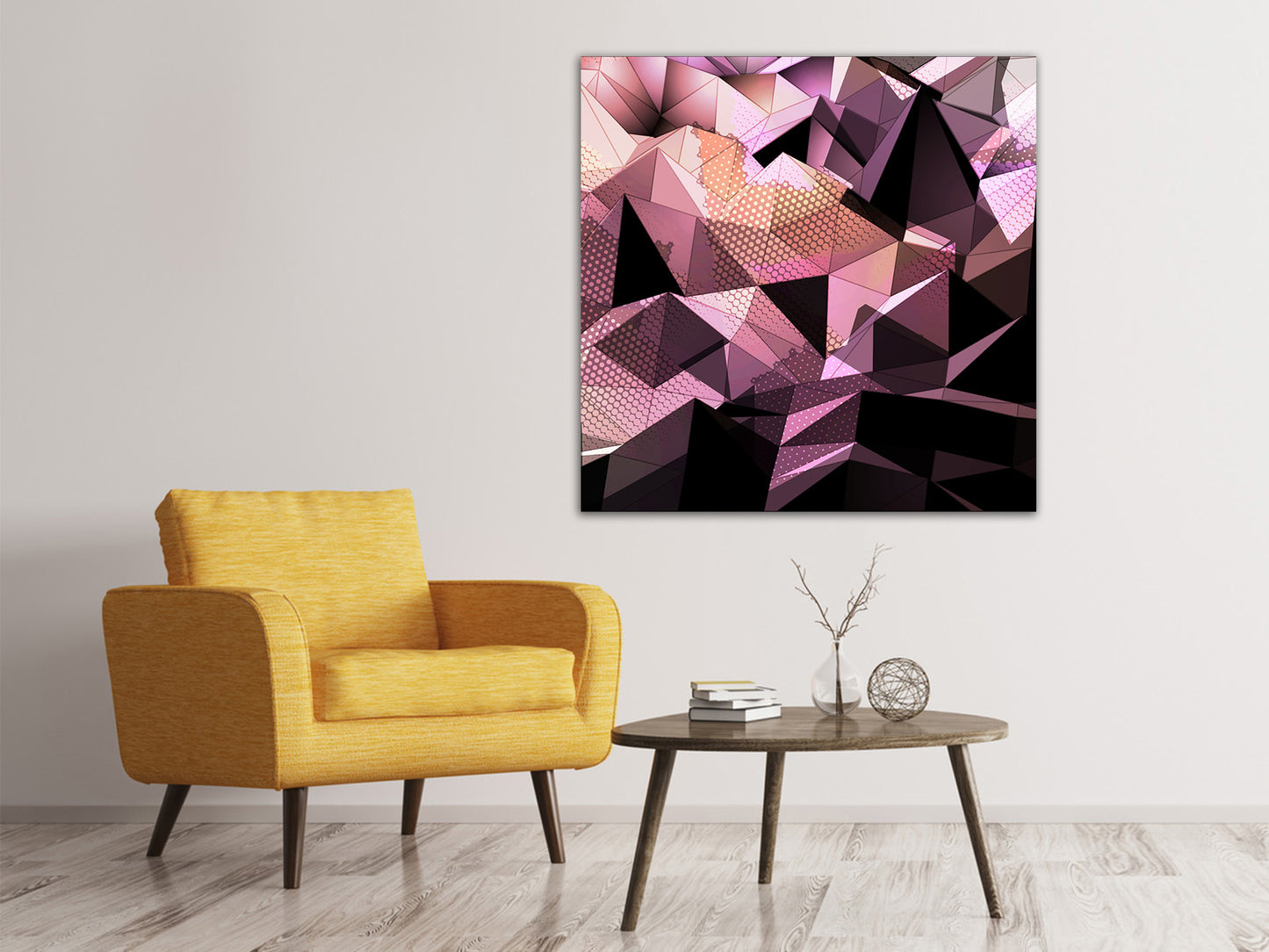 Leinwandbild 3D-Kristallstruktur