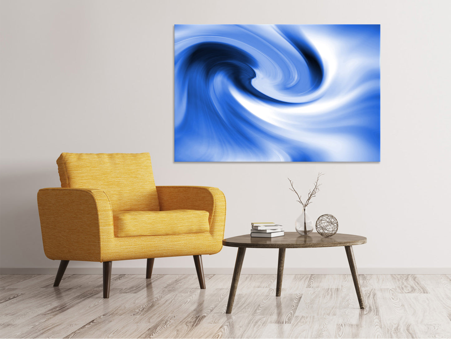 Leinwandbild Abstrakte blaue Welle
