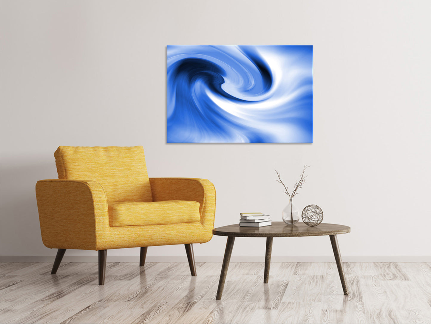 Leinwandbild Abstrakte blaue Welle