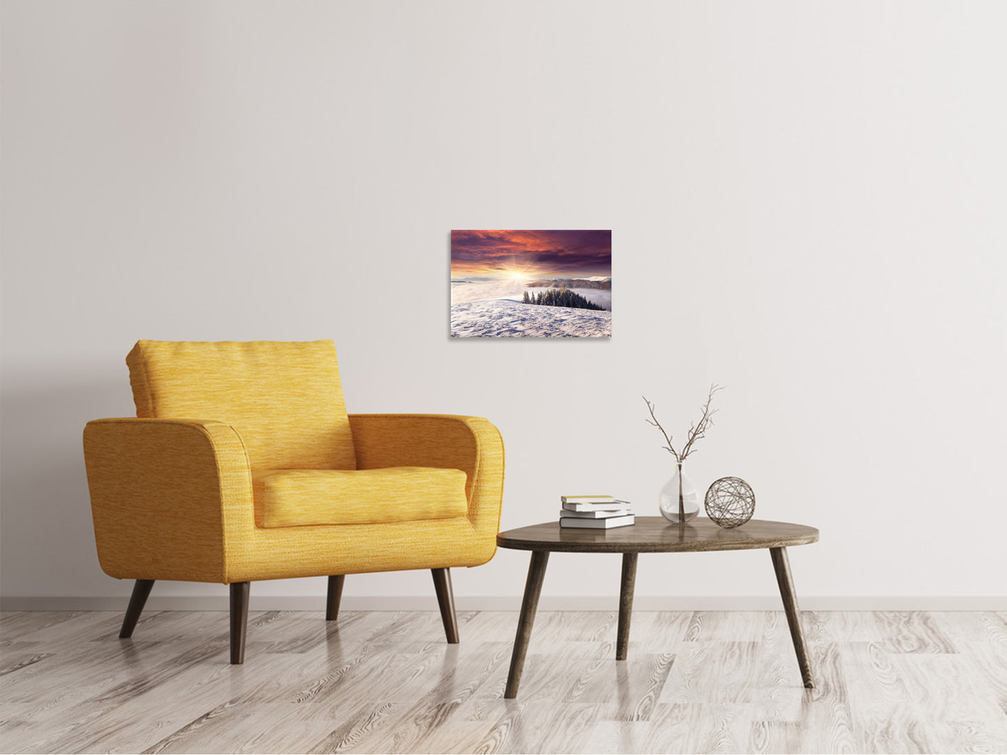 Leinwandbild Sonnenaufgang Winterlandschaft