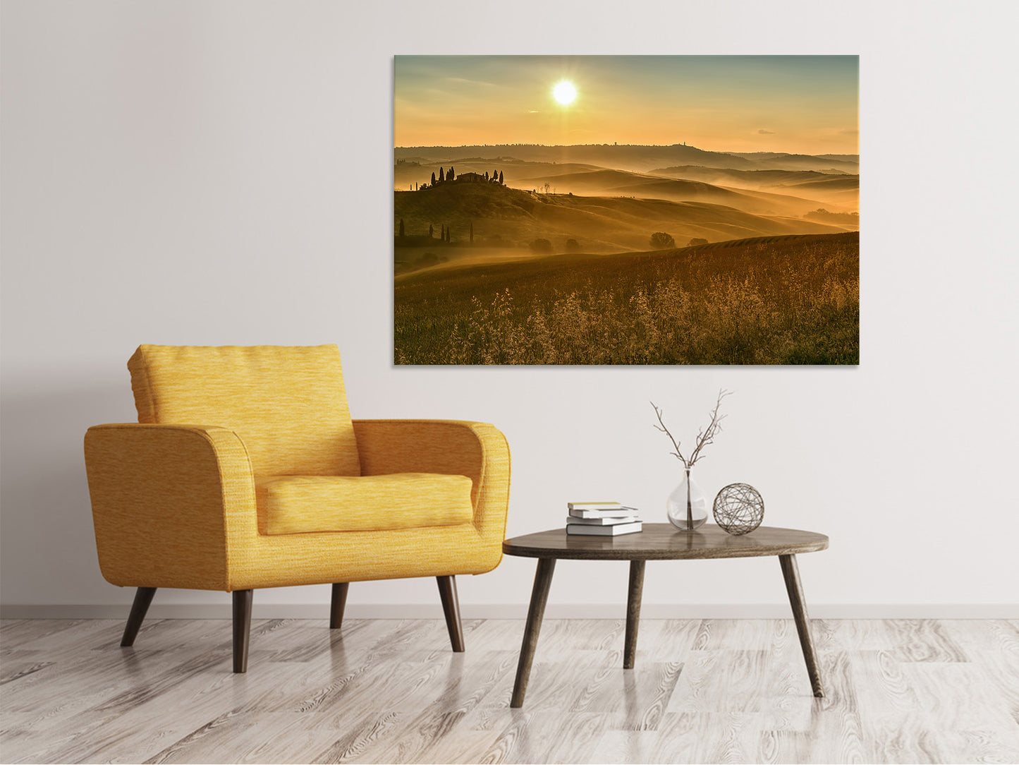 Leinwandbild Sonnenuntergang im Gebirge