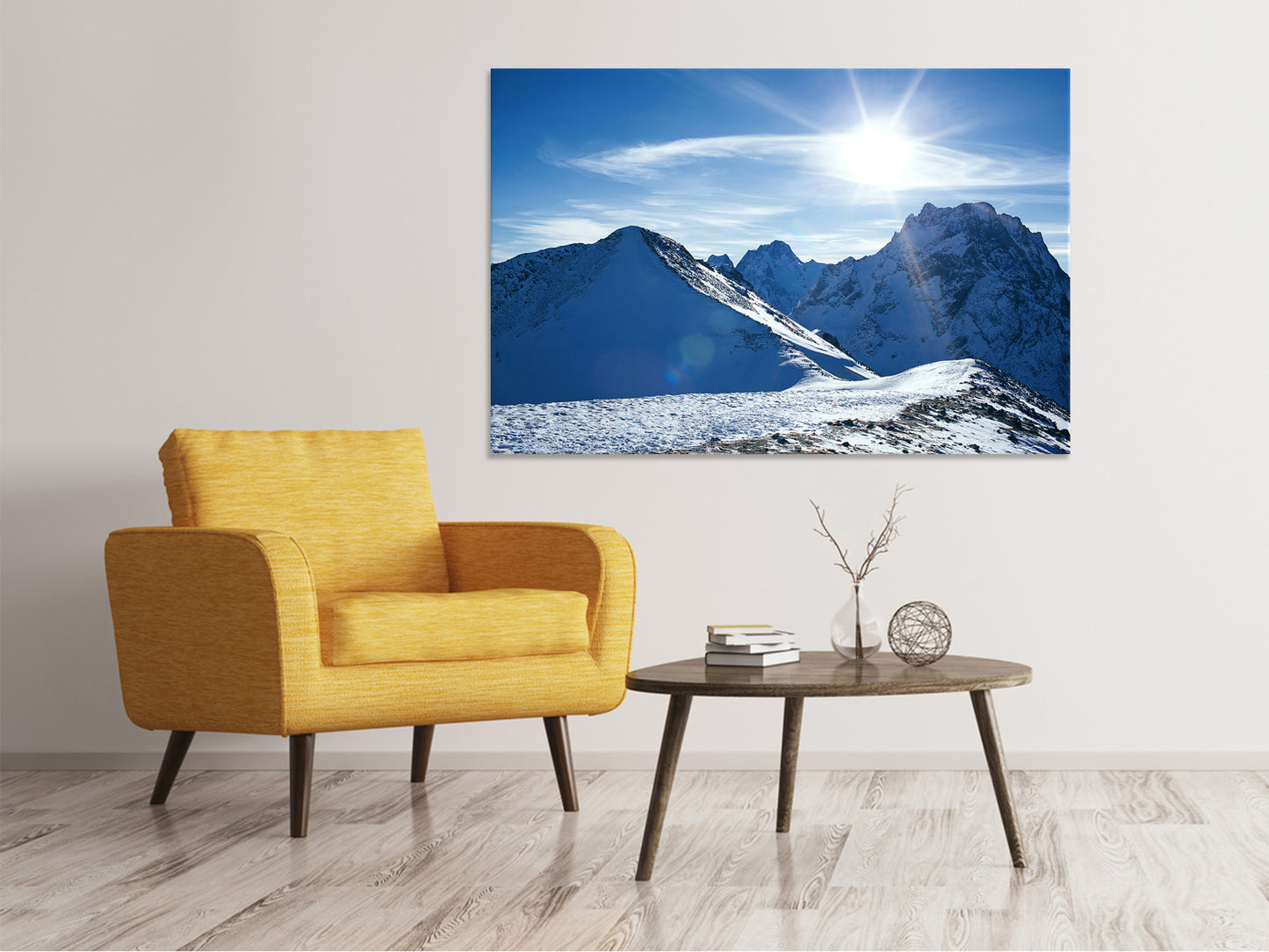Leinwandbild Der Berg im Schnee
