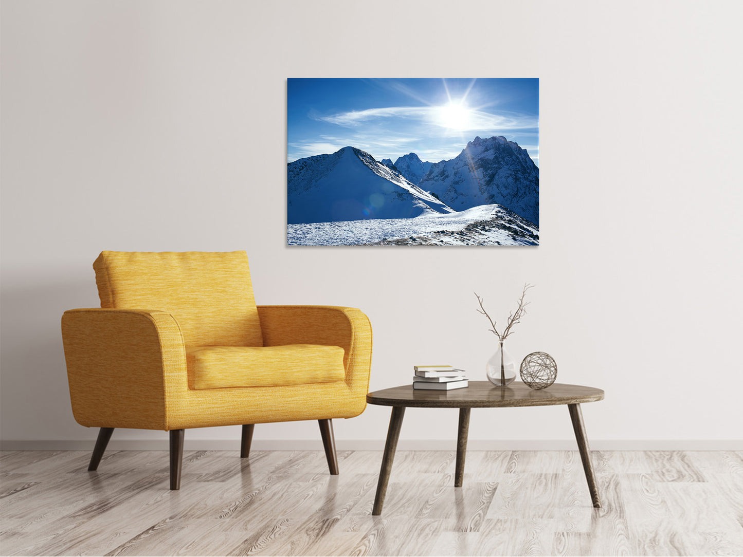 Leinwandbild Der Berg im Schnee