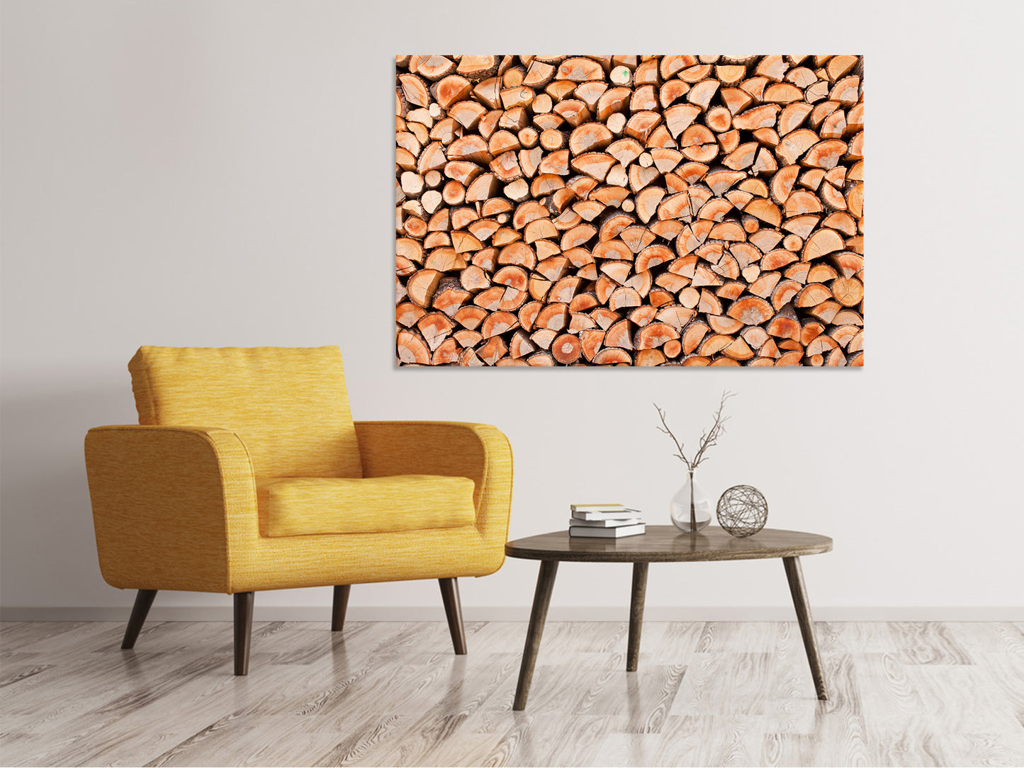 Leinwandbild Birkenstapel