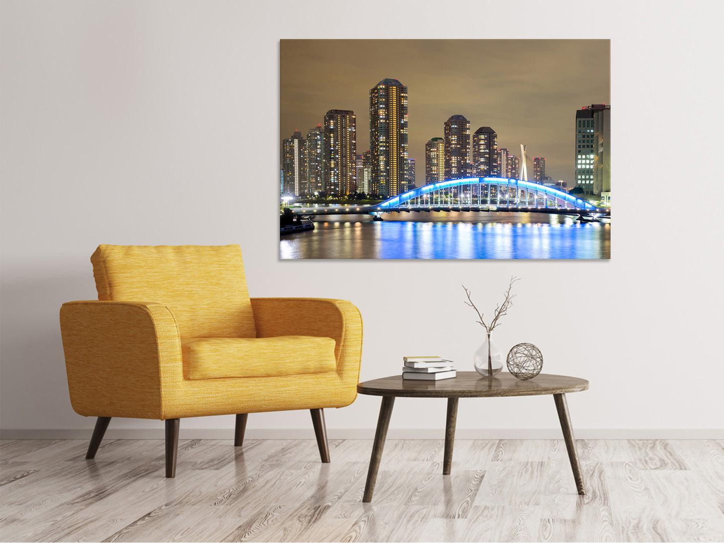 Leinwandbild Skyline Tokio in der Nacht