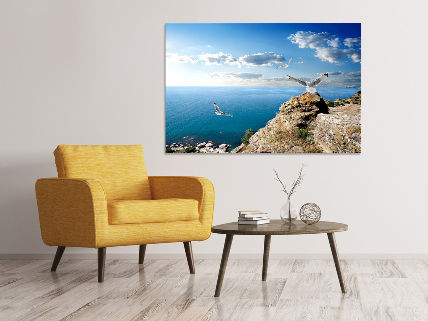 Leinwandbild Die Möwen und das Meer