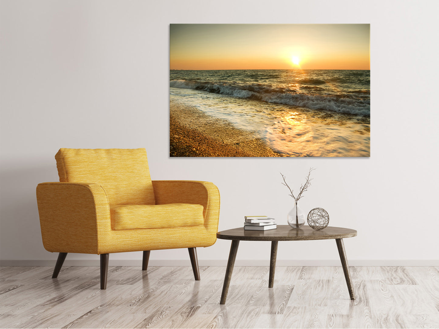 Leinwandbild Sonnenuntergang am Meer