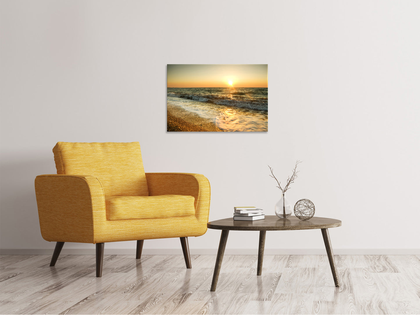 Leinwandbild Sonnenuntergang am Meer