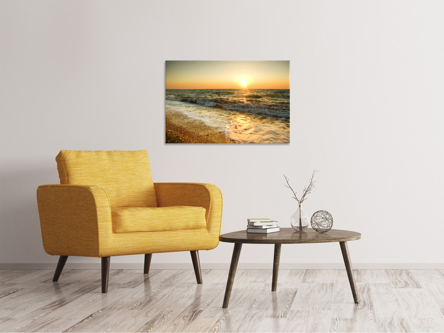 Leinwandbild Sonnenuntergang am Meer