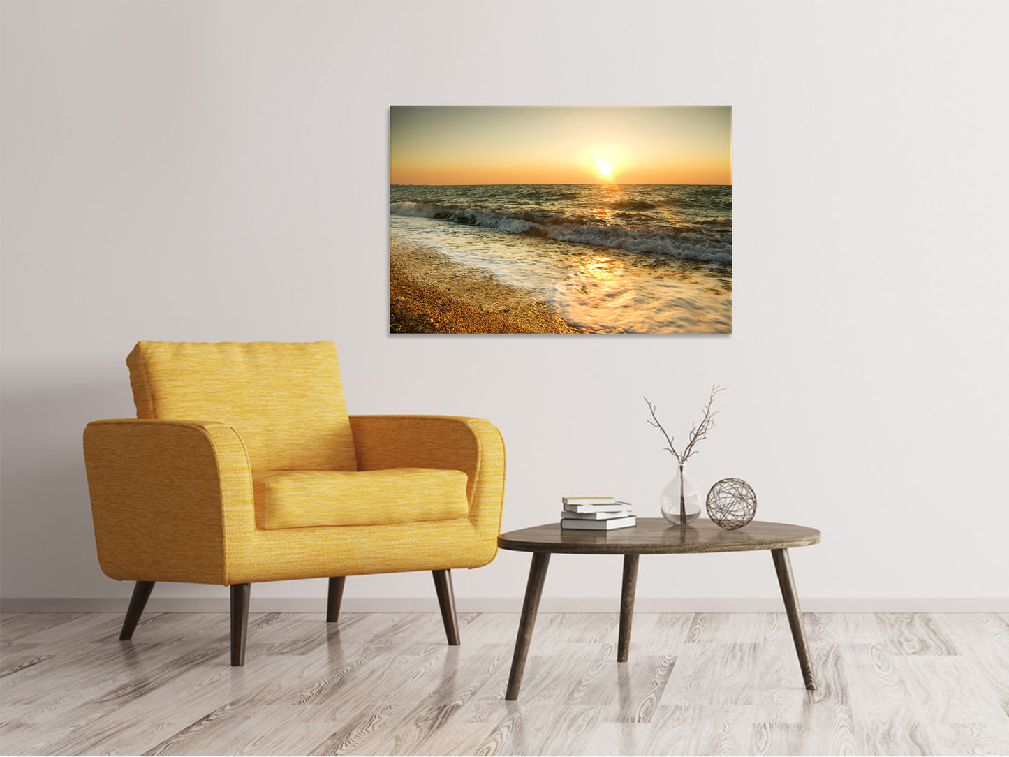 Leinwandbild Sonnenuntergang am Meer