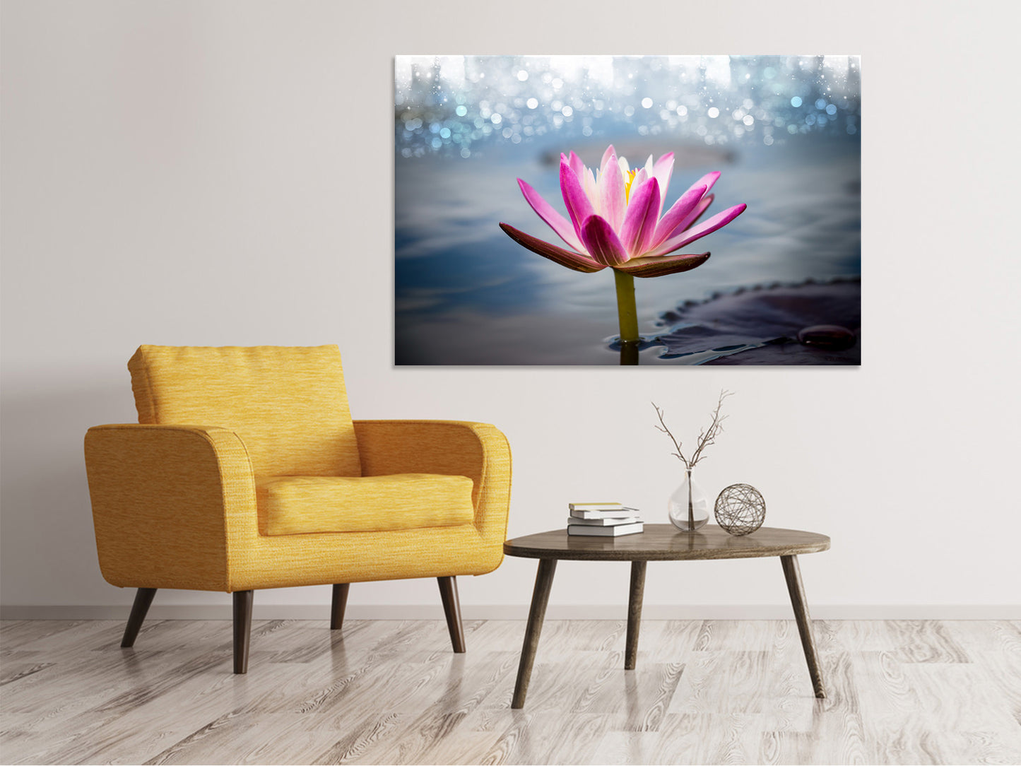 Leinwandbild Lotus im Morgentau
