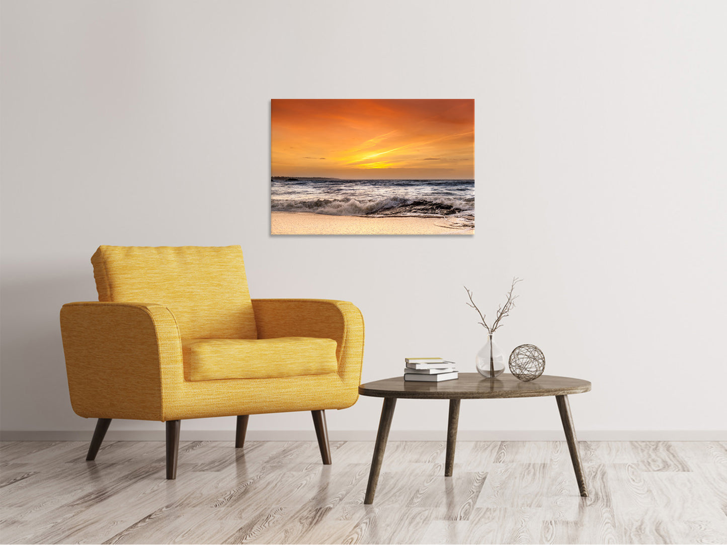 Leinwandbild See mit Sonnenuntergang
