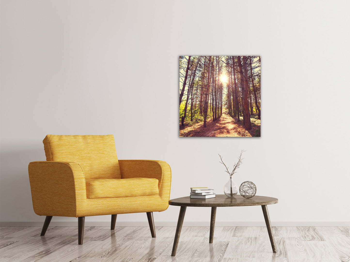 Leinwandbild Licht am Ende des Waldweges