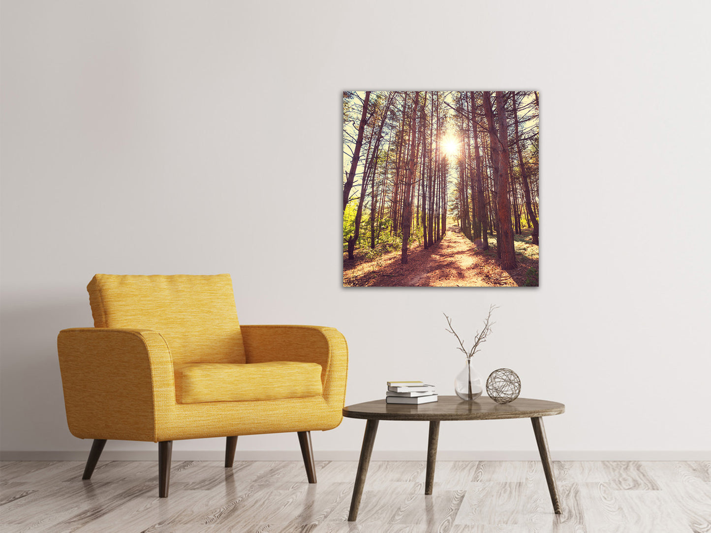 Leinwandbild Licht am Ende des Waldweges